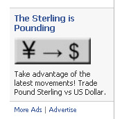 Sterling advert from Facebook